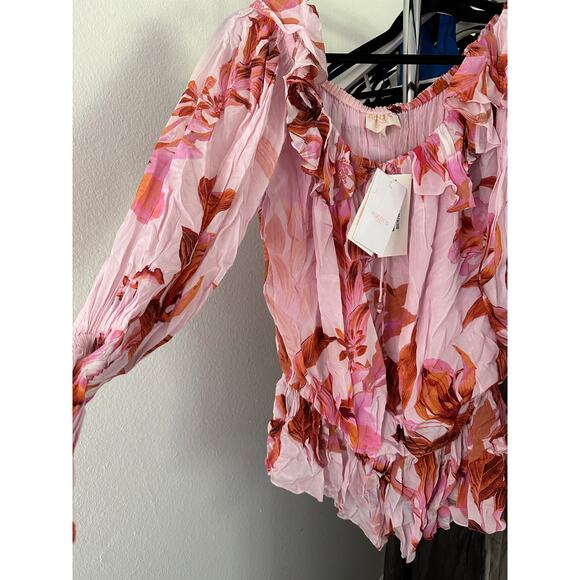 ROCOCO SAND Off Shoulder Mini Dress in Black Multi Fob - Picture 7 of 8